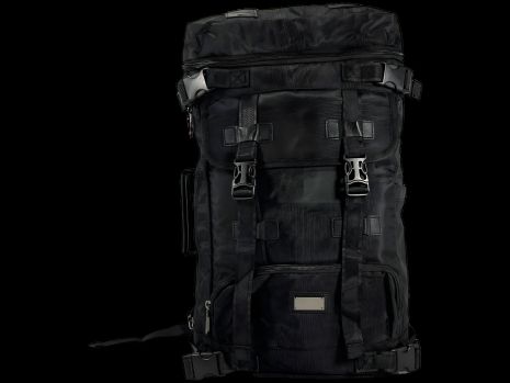 Черная городская сумка-рюкзак, 25 л, 5 отделов, фронтальные карманы, водоотталкивающая ткань