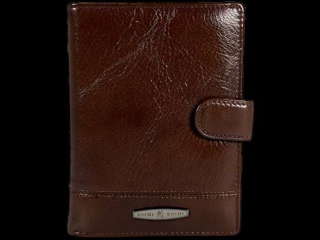 Стильный мужской кошелек из натуральной кожи, под три купюрных отдела, коричневый цвет