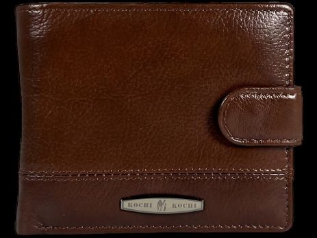 Горизонтальний чоловічий гаманець з натуральної шкіри, 3 відділа для купюр, колір коричневий
