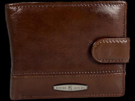 Чоловічий гаманець з натуральної шкіри, тип "книжка", на 3 відділення для купюр, коричневий