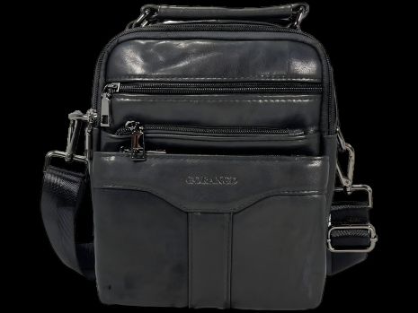 Чорна шкіряна сумка через плече, 4 л, зручна та містка Чорна шкіряна сумка через плече, 4 л, зручна та містка
