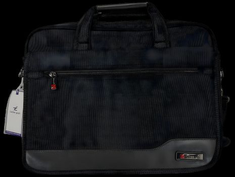 Черная мужская сумка для ноутбука с семью отделениями