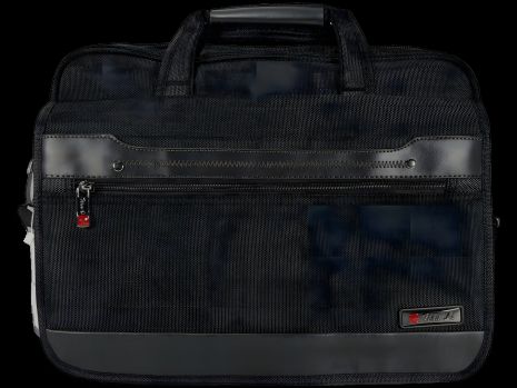 Сучасна сумка для ноутбука з шістьма відділеннями чорного кольору