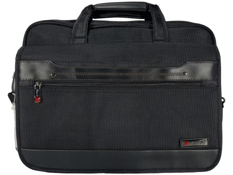 Сучасна сумка для ноутбука з шістьма відділеннями чорного кольору