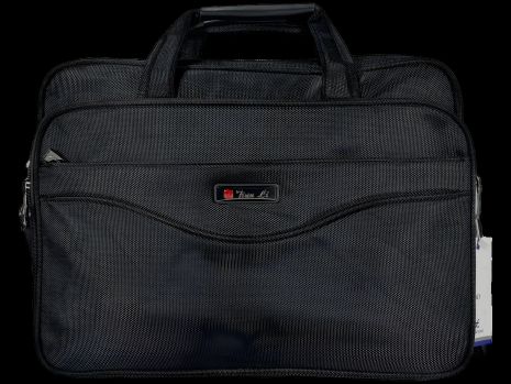 Стильна сумка для ноутбука з п'ятьма відділеннями, чорна