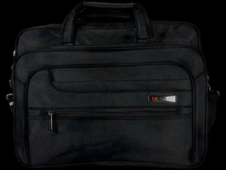 Сумка для ноутбука на шість відділеннь, чорна стильна