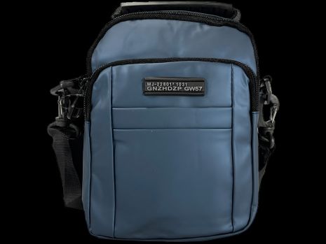 Сумка через плече для чоловіків, знімний ремінь, 4 відділення, синя, міцна, 2 л