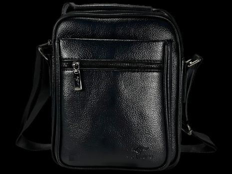 Сумка через плечо из искусственной кожи с тремя отделениями, черная