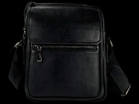 Черная элегантная сумка из экокожи через плечо, три отделения