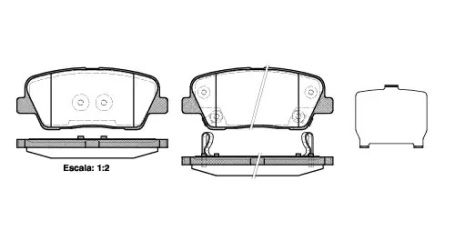 Колодки задні гальмівні Santa Fe II/III 06-/Sorento II/III 09- (mando) (117x48,3x15,5), WOKING (P13