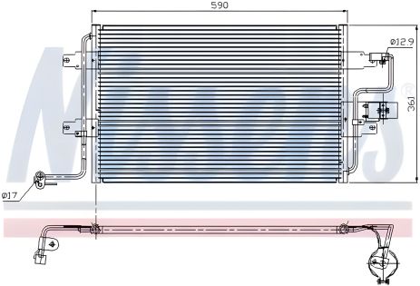 Конденсорный радиатор кондиционера SEAT LEON, VW GOLF, NISSENS (94310) Конденсорный радиатор кондиционера SEAT LEON, VW GOLF, NISSENS (94310)