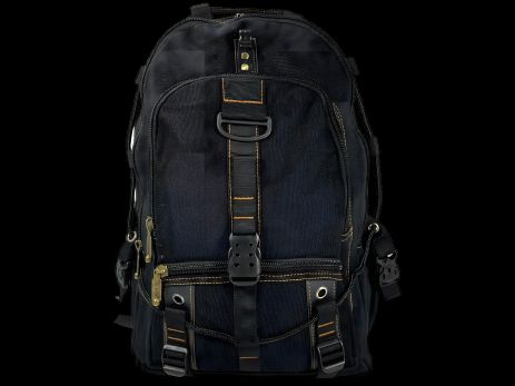 Чорний брезентовий рюкзак, 30 л, зносостійка водовідштовхуюча тканина