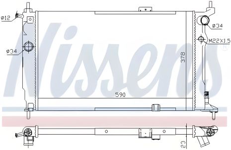 Радиатор двигателя VAUXHALL ASTRAVAN, OPEL ASTRA, NISSENS 63252A Радиатор двигателя VAUXHALL ASTRAVAN, OPEL ASTRA, NISSENS 63252A