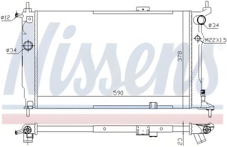 Радіатор охолодження двигуна для VAUXHALL ASTRAVAN, OPEL ASTRA, NISSENS (63252A) Радіатор охолодження двигуна для VAUXHALL ASTRAVAN, OPEL ASTRA, NISSENS (63252A)