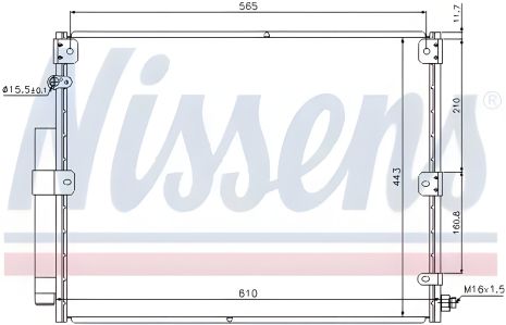 Радіатор, конденсор кондиціонера TOYOTA LAND CRUISER, NISSENS (940375)