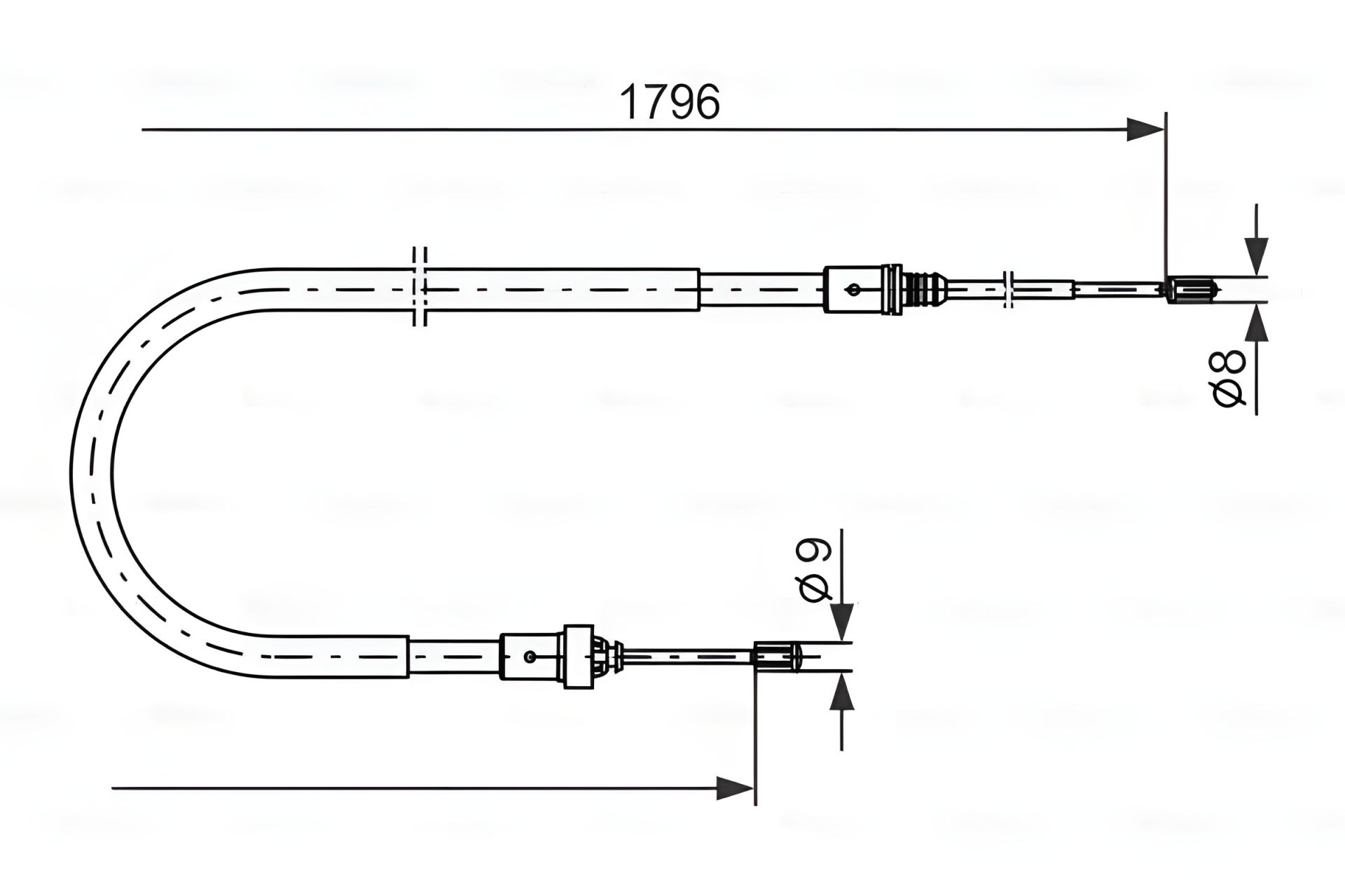 Трос ручного тормоза для CITROËN C3 и PEUGEOT 208, BOSCH (1987477235) Трос ручного тормоза для CITROËN C3 и PEUGEOT 208, BOSCH (1987477235)