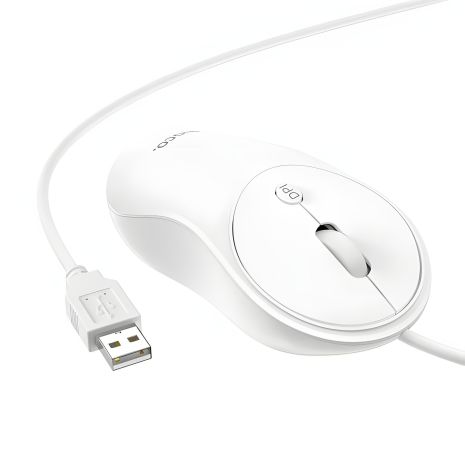 Мышь Hoco GM13 Esteem business wired mouse |1,5M, 1000/1600dpi| белая
