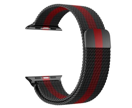 Ремешок металлический Hoco iWatch WA03 milanese steel 38/ 40/ 41mm black and red