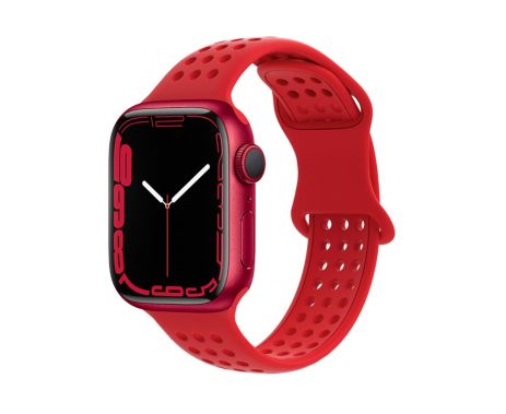 Ремешок силиконовый Hoco iWatch WA08 honeycomb 42/ 44/ 45/ 49mm big red