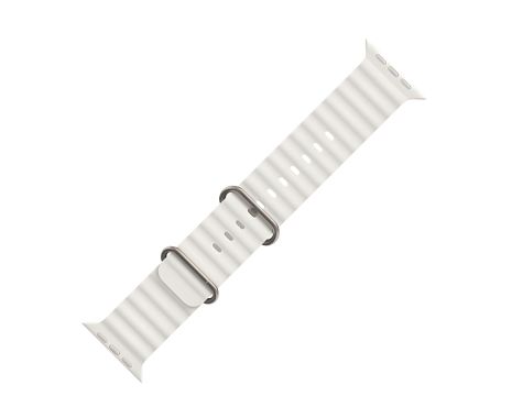 Ремінець силіконовий Hoco iWatch WA12 marine double buckle 42/ 44/ 45/ 49mm white