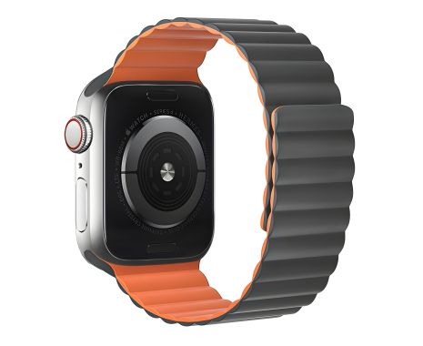Силіконовий ремінець Hoco iWatch WA07 magnetic, 38, 40, 41mm, grey orange