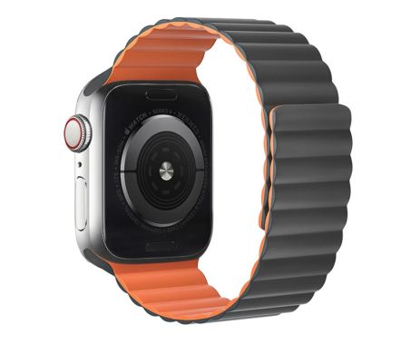 Ремешок силиконовый Hoco iWatch WA07 magnetic 38/ 40/ 41mm grey orange