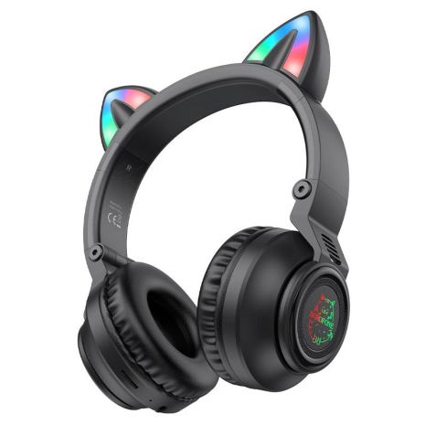 Беспроводные накладные наушники Borofone BO18 Cat ear черные