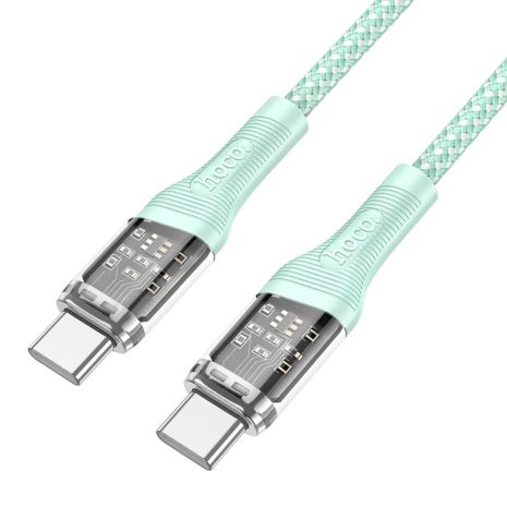 Кабель Hoco U111 60W Type-C to Type-C PD 1.2m світло-зелений