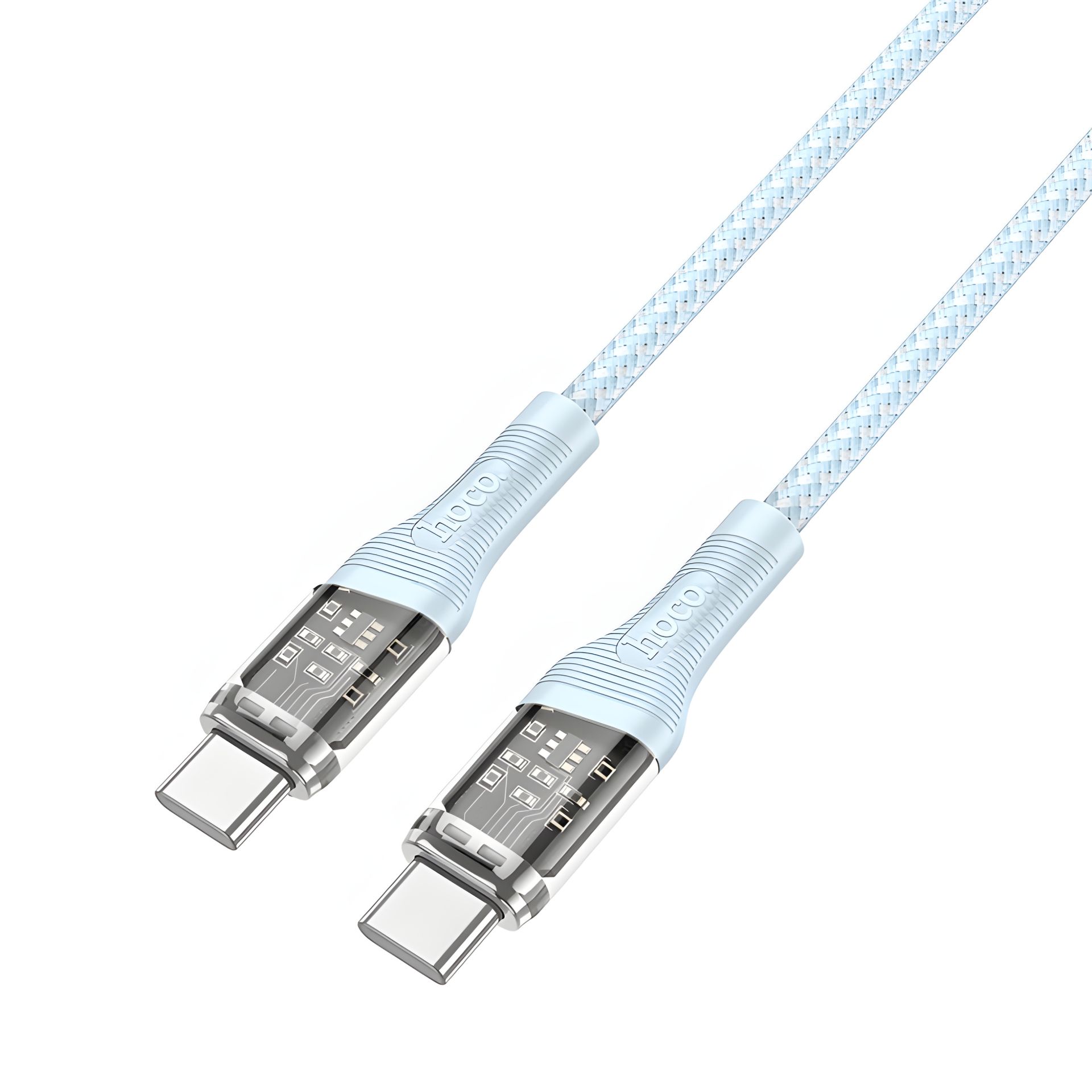 Кабель Hoco U111 Type-C to Type-C PD 60W 1.2m блакитний Кабель Hoco U111 Type-C to Type-C PD 60W 1.2m блакитний
