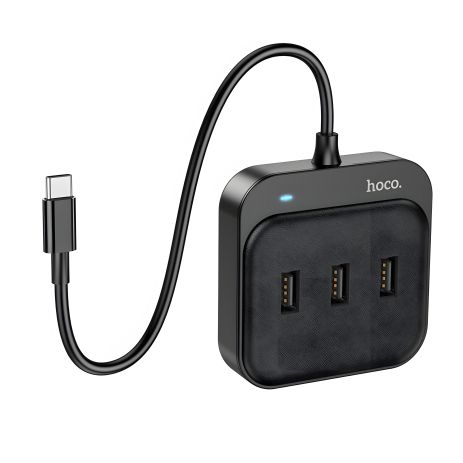Мультиадаптер Hoco HB31 4-в-1 Type-C на 4 USB 2.0 (F) 0.2m