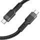 Кабель Hoco U110 Type-C to Type-C PD 60W 1.2m черный Кабель Hoco U110 Type-C to Type-C PD 60W 1.2m черный