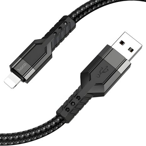 Чёрный кабель Hoco U110 USB на Lightning 1.2m