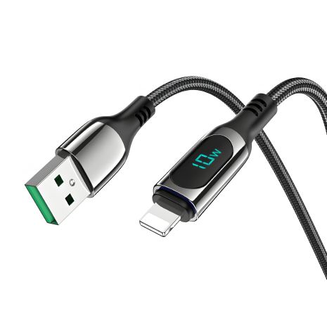 Кабель Hoco S51 з дисплеєм USB для Lightning 1.2m чорний