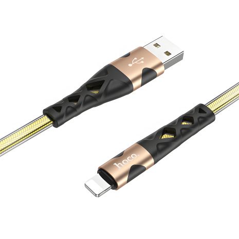 Золотистий кабель Hoco U105 USB to Lightning 1.2m