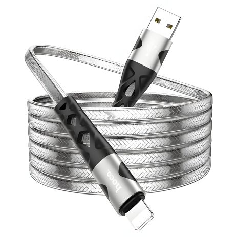 Кабель Hoco U105 Lightning to USB 1.2m сріблястий