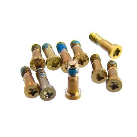 Золотистые винты для Apple iPhone 6/6 Plus/6s/6s Plus, нижние внешние (10 шт)