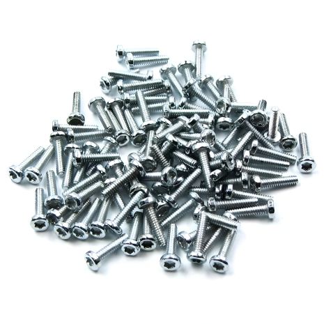 Серебристые винты T6 1,5х6 мм в упаковке (100 шт)