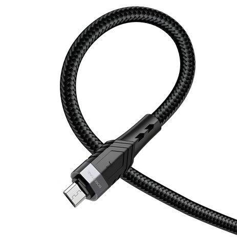 Чёрный кабель Borofone BU35 USB на MicroUSB 1.2m