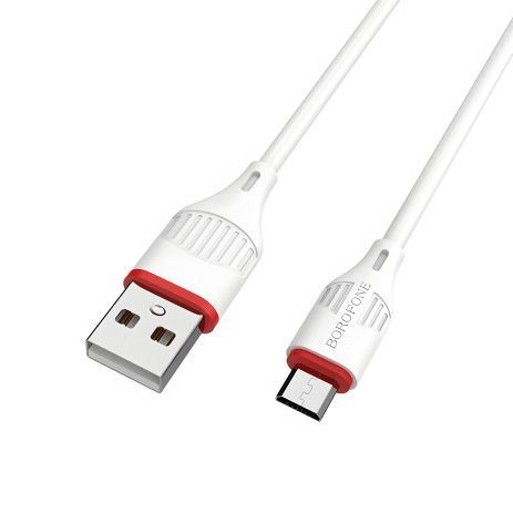 Кабель Borofone BX17 USB to MicroUSB 1m білий Кабель Borofone BX17 USB to MicroUSB 1m білий