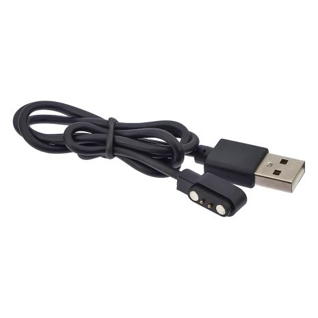 Кабель USB для смарт годинника магнітний 2 pin (Negative Outside) 2.5 x 8 mm чорний