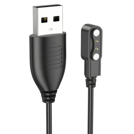 USB кабель для смарт годинника універсальний магнітний 2 pin (2.8 x 9 mm) чорний USB кабель для смарт годинника універсальний магнітний 2 pin (2.8 x 9 mm) чорний
