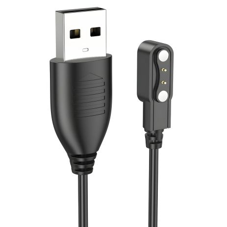USB кабель для смарт годинника магнітний універсальний 2 pin (2.8 x 9 mm) чорний USB кабель для смарт годинника магнітний універсальний 2 pin (2.8 x 9 mm) чорний