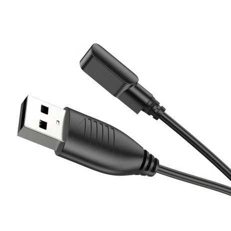 Магнитный USB кабель 2 pin (4 x 9.5 мм) для универсальных смарт часов, черный