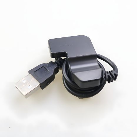 Універсальний USB кабель для смарт годинника, прищіпка (2 pin) 4 mm чорний