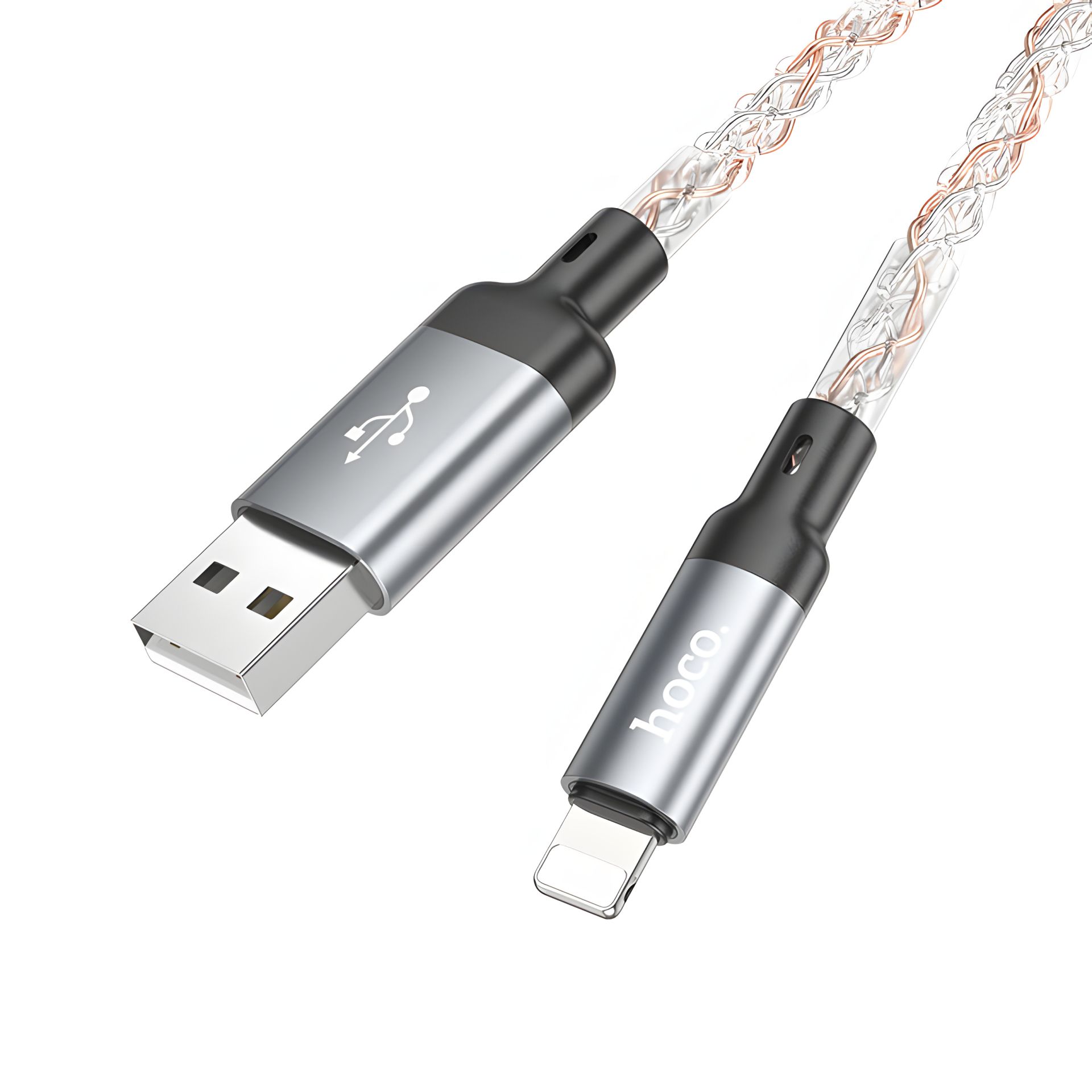 Кабель Hoco U112 USB сірий to Lightning 2.4A 1m Кабель Hoco U112 USB сірий to Lightning 2.4A 1m