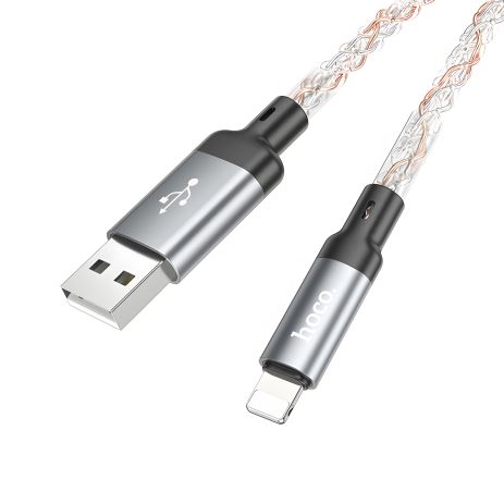 Серый Кабель Hoco U112 USB to Lightning 2.4A 1m Серый Кабель Hoco U112 USB to Lightning 2.4A 1m