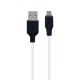 Чорно-білий кабель Hoco X21 Plus USB to MicroUSB 2m