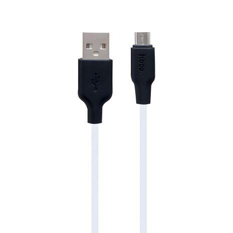 Чорно-білий кабель Hoco X21 Plus USB to MicroUSB 2m