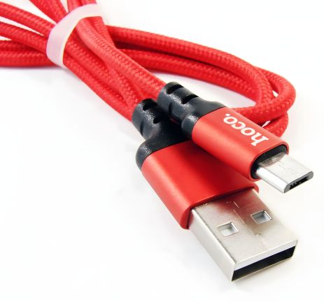 Кабель MicroUSB Hoco X14 USB 2m черно-красный