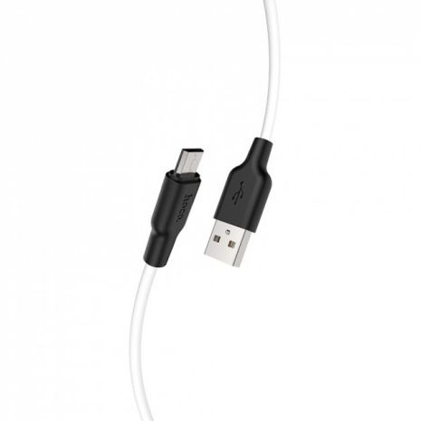 Кабель Hoco X21 Plus USB to MicroUSB 1m чорно-білий